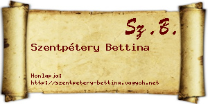 Szentpétery Bettina névjegykártya