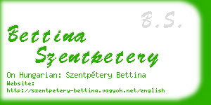 bettina szentpetery business card